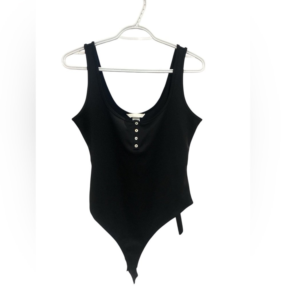 H&M Black Button-Front Bodysuit